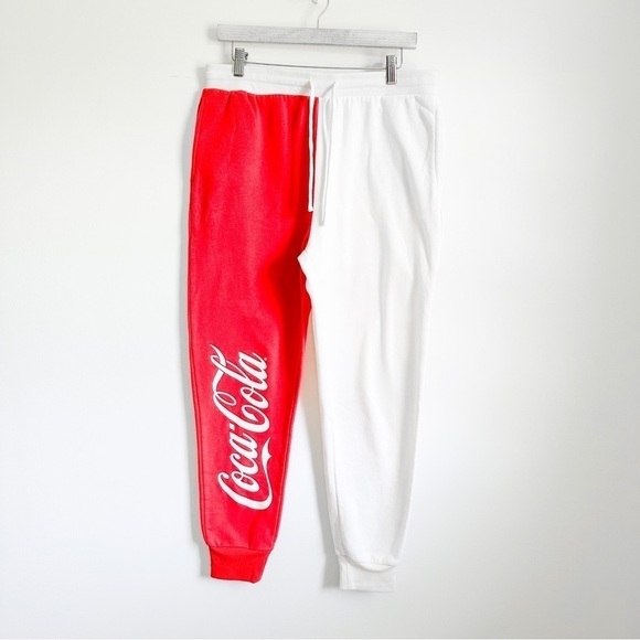 Coca Cola Red White Logo Jogger Sweatpants sz XL - Picture 6 of 11